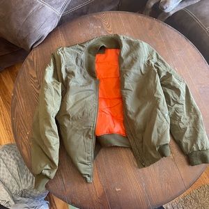 Size L Miss London Army Green Bomber Jacket